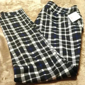 Women's Plaid Zippered Pocket Leggings Size 2XL